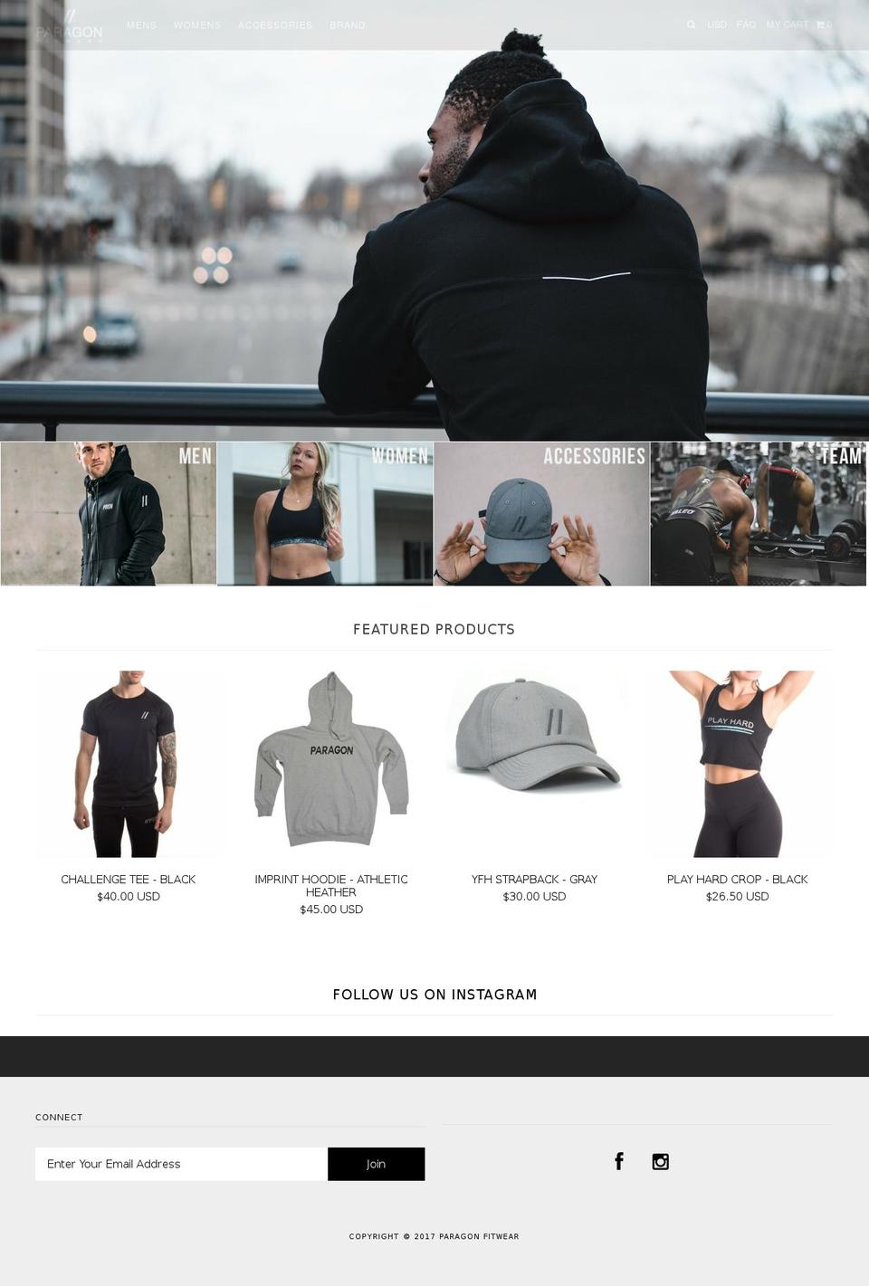 paragonfitwear.com shopify website screenshot