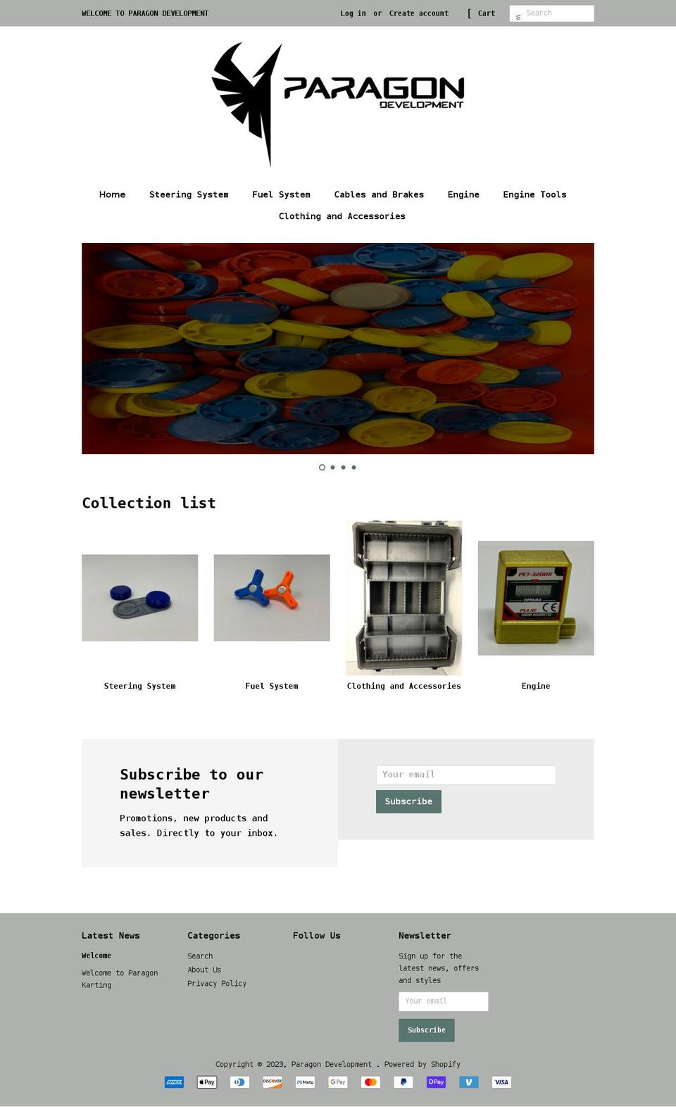 paragonkarting.com shopify website screenshot