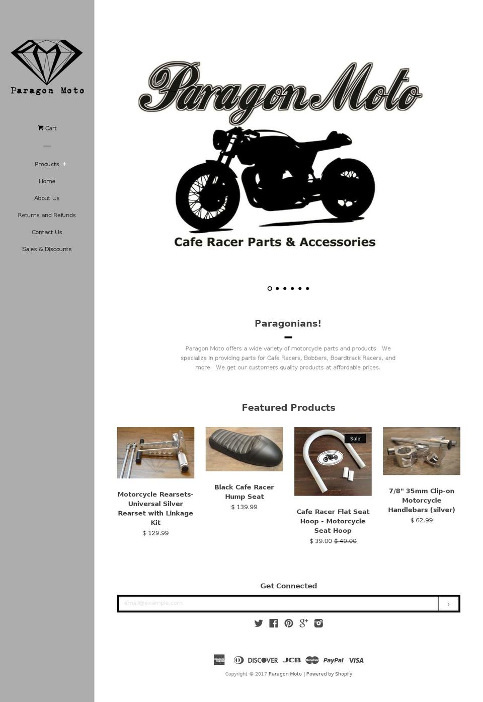 paragonmotoinc.com shopify website screenshot
