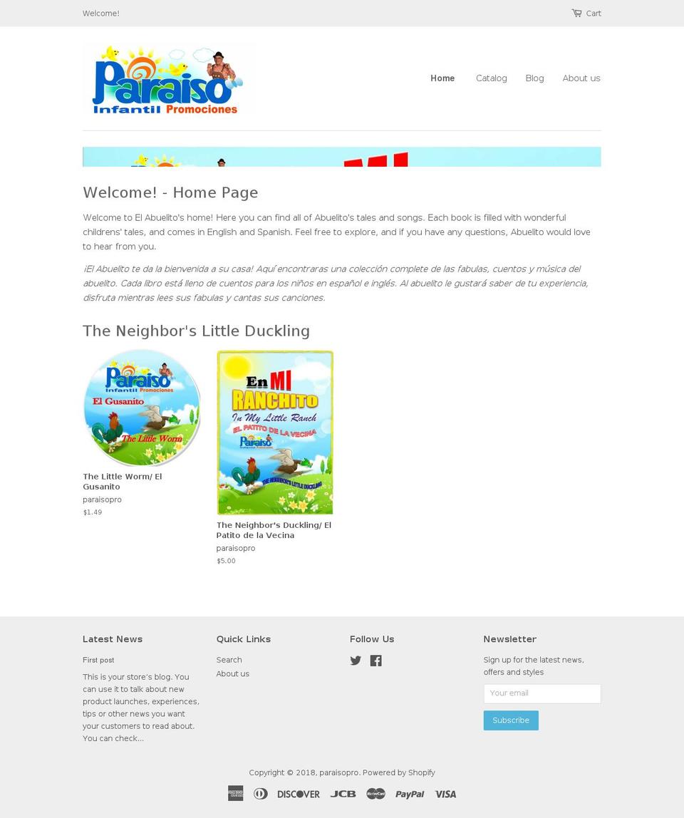 paraisopromo.com shopify website screenshot