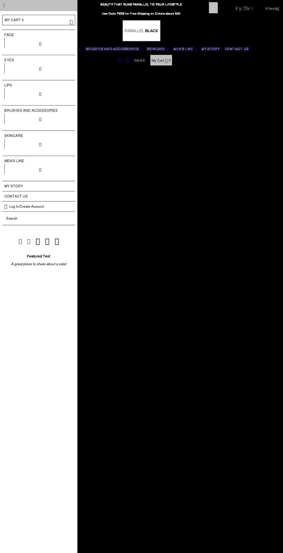 parallelblack.com shopify website screenshot