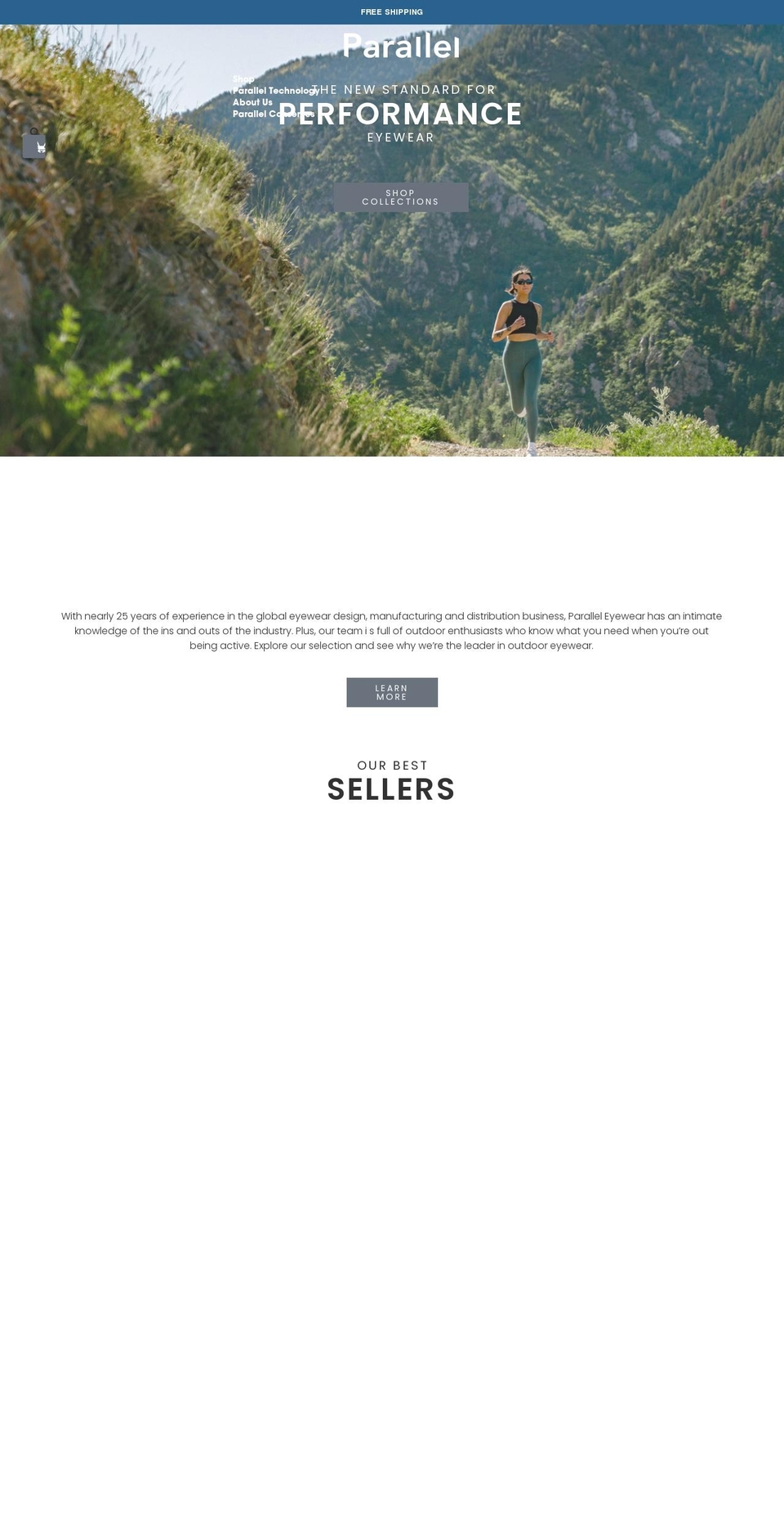 paralleleyewear.com — Shopify storefront screenshot