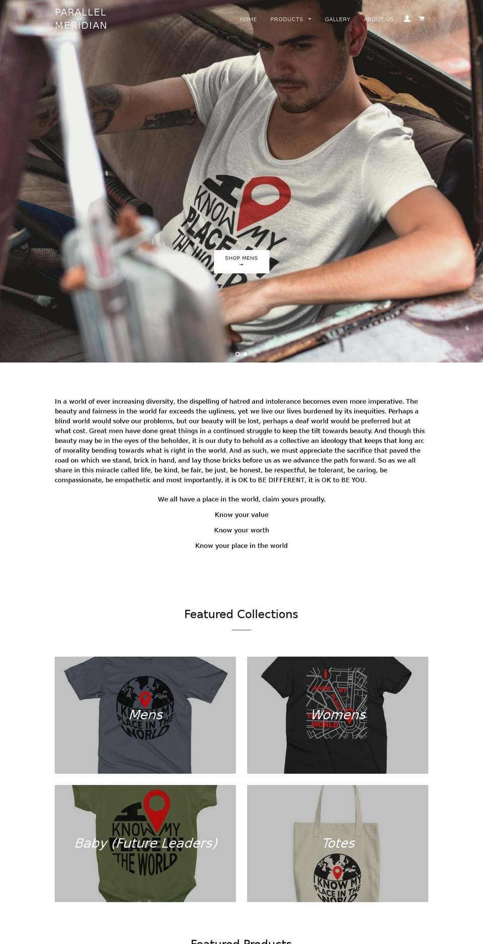 parallelmeridian.com — Shopify storefront screenshot