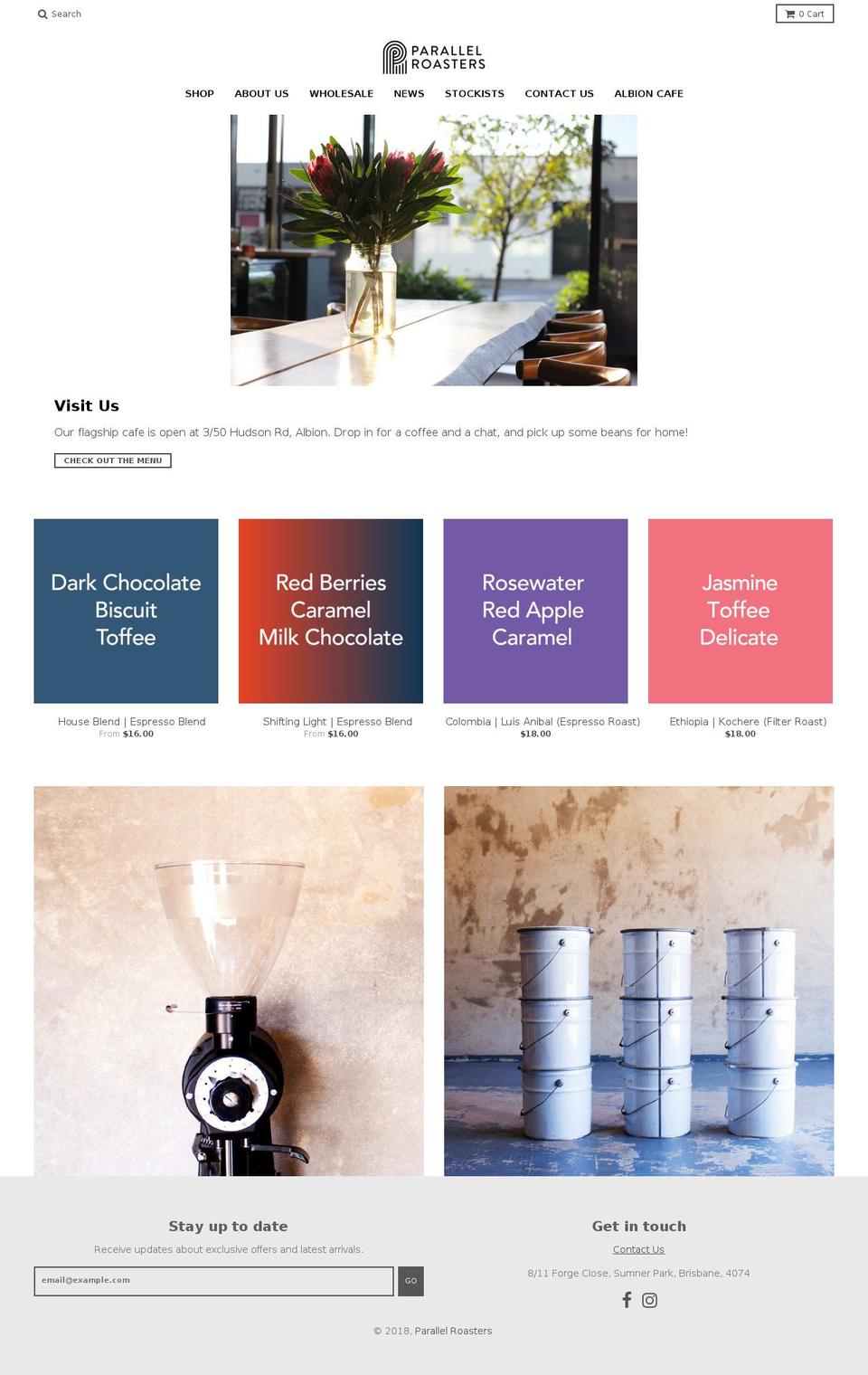 parallelroasters.com — Shopify storefront screenshot