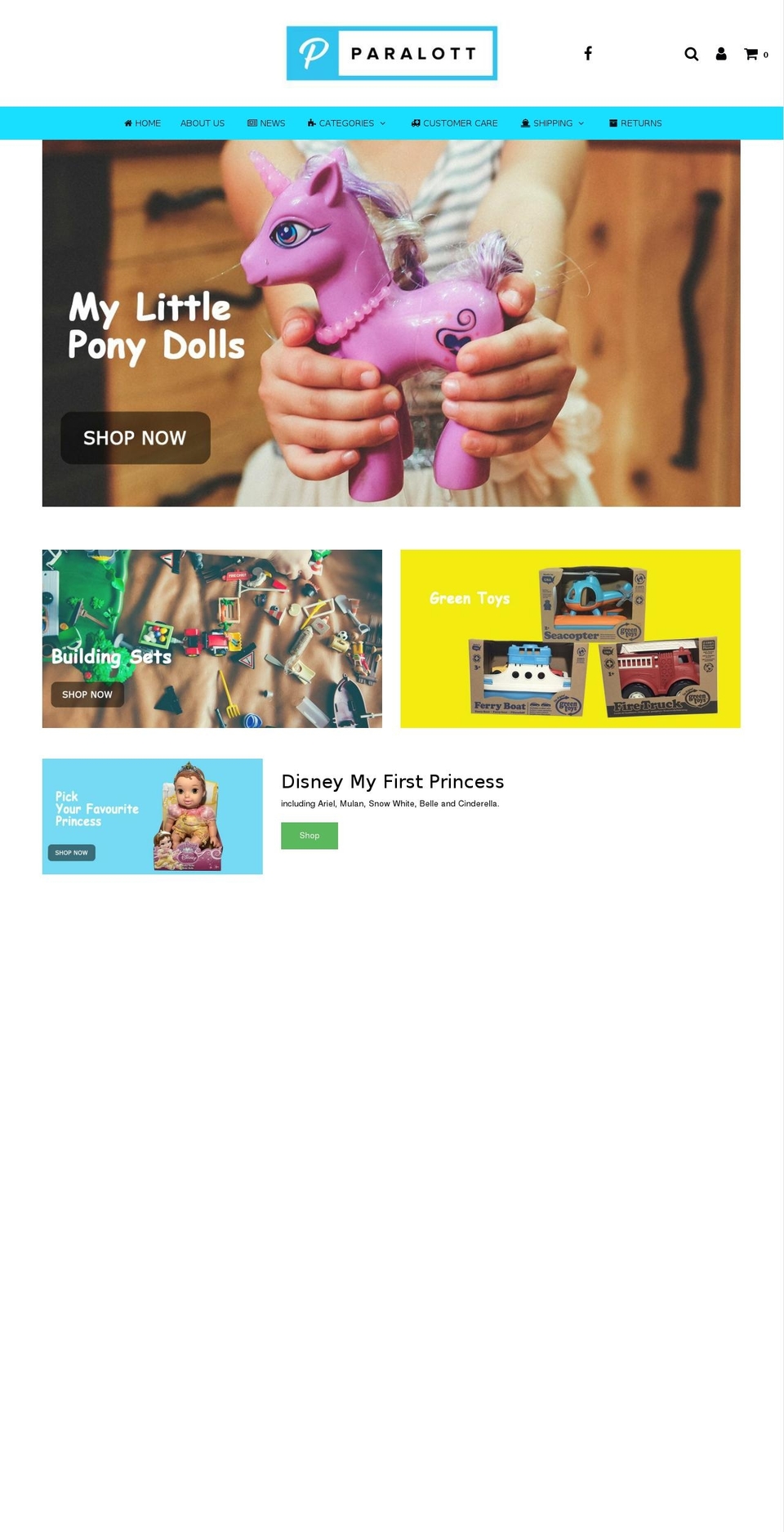 Main Site Theme- Envy Shopify theme site example paralott.com