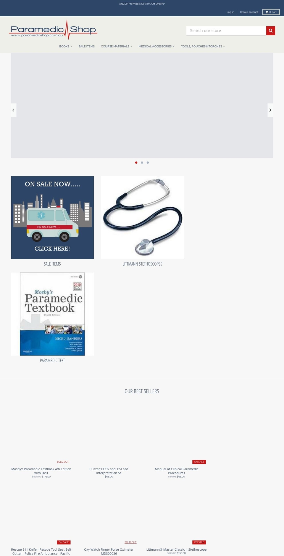 paramedicshop.com.au shopify website screenshot