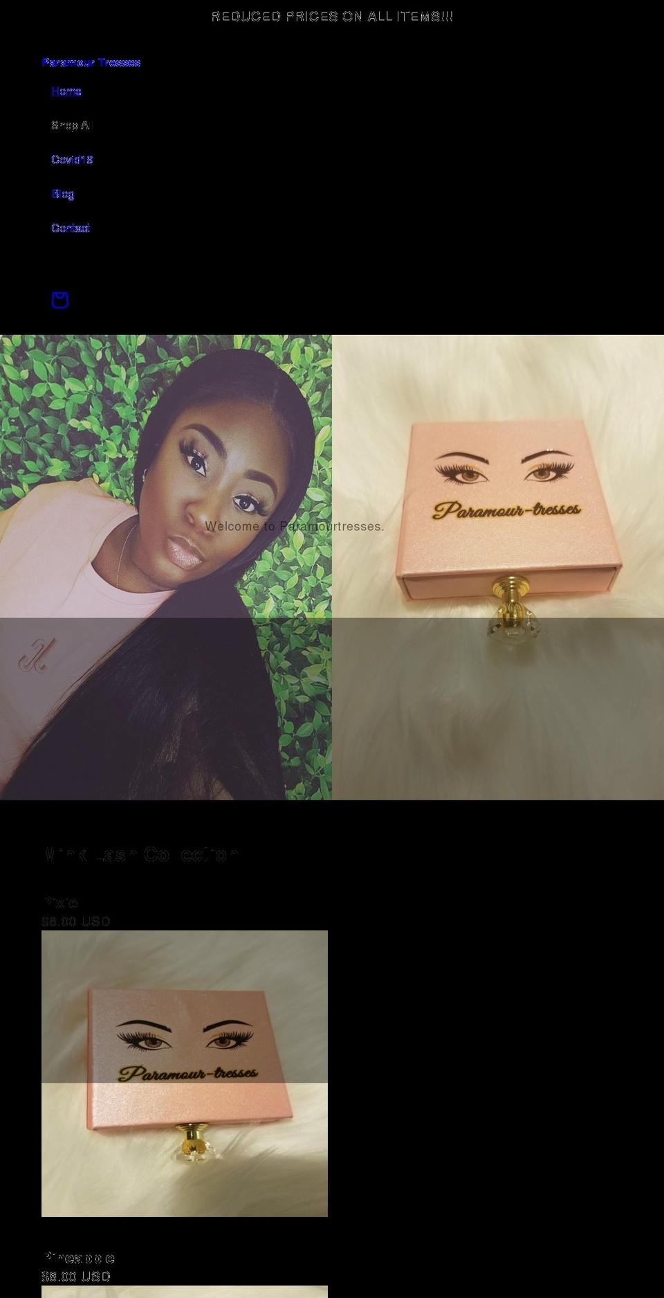 paramour-tresses.com shopify website screenshot