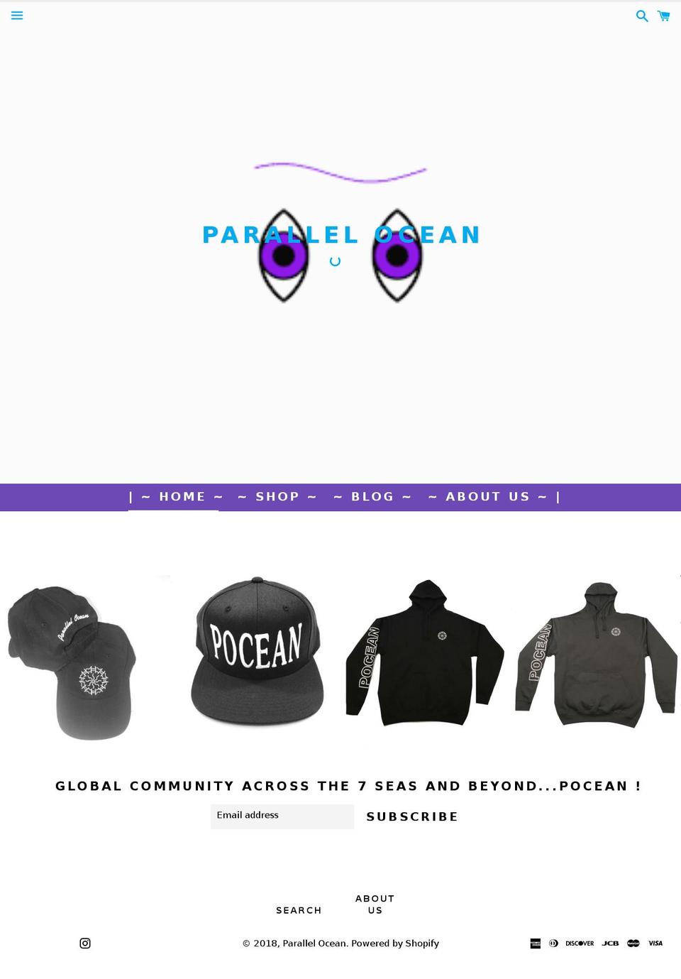 paraoceanclothing.com — Shopify storefront screenshot