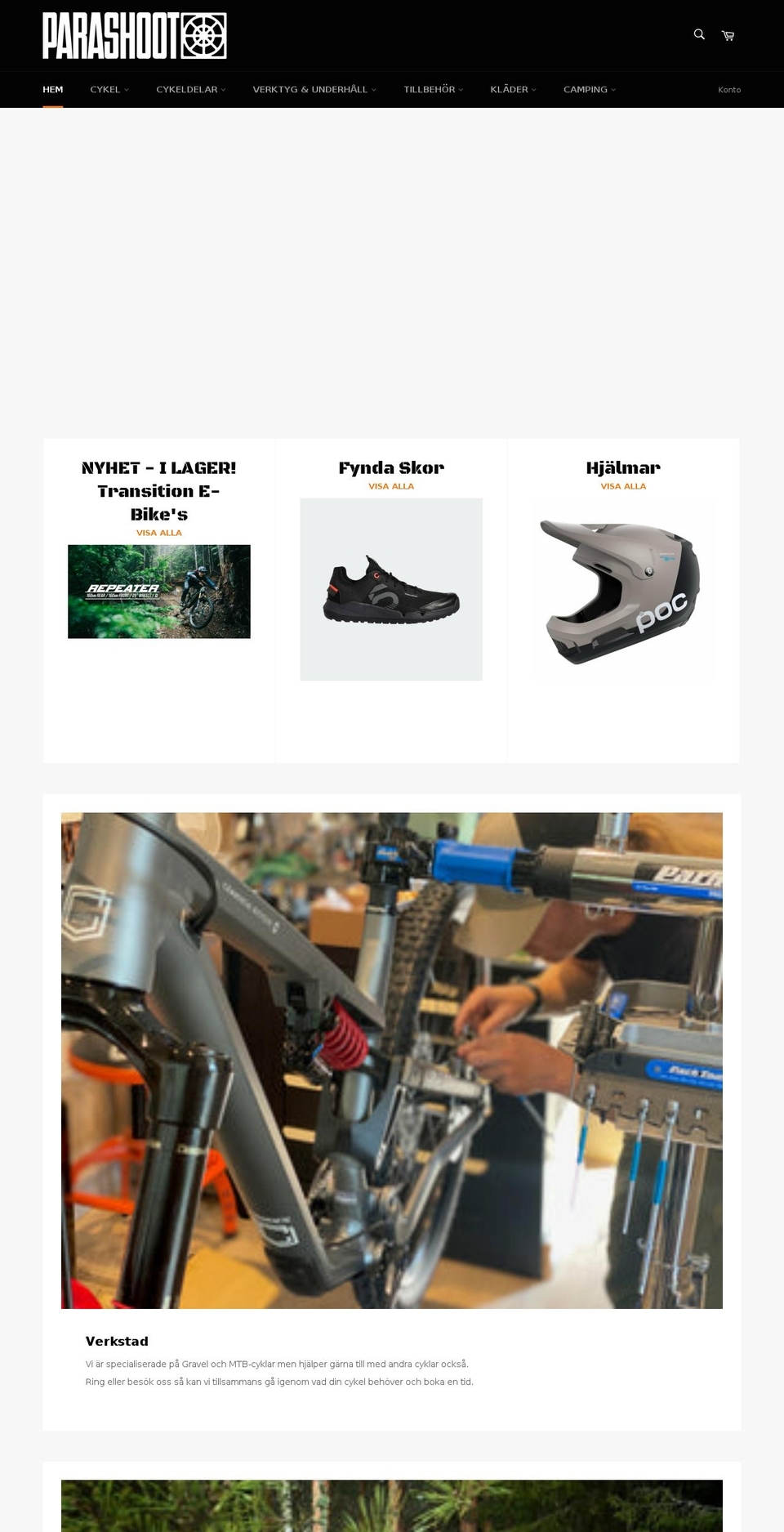 parashootbike.com shopify website screenshot