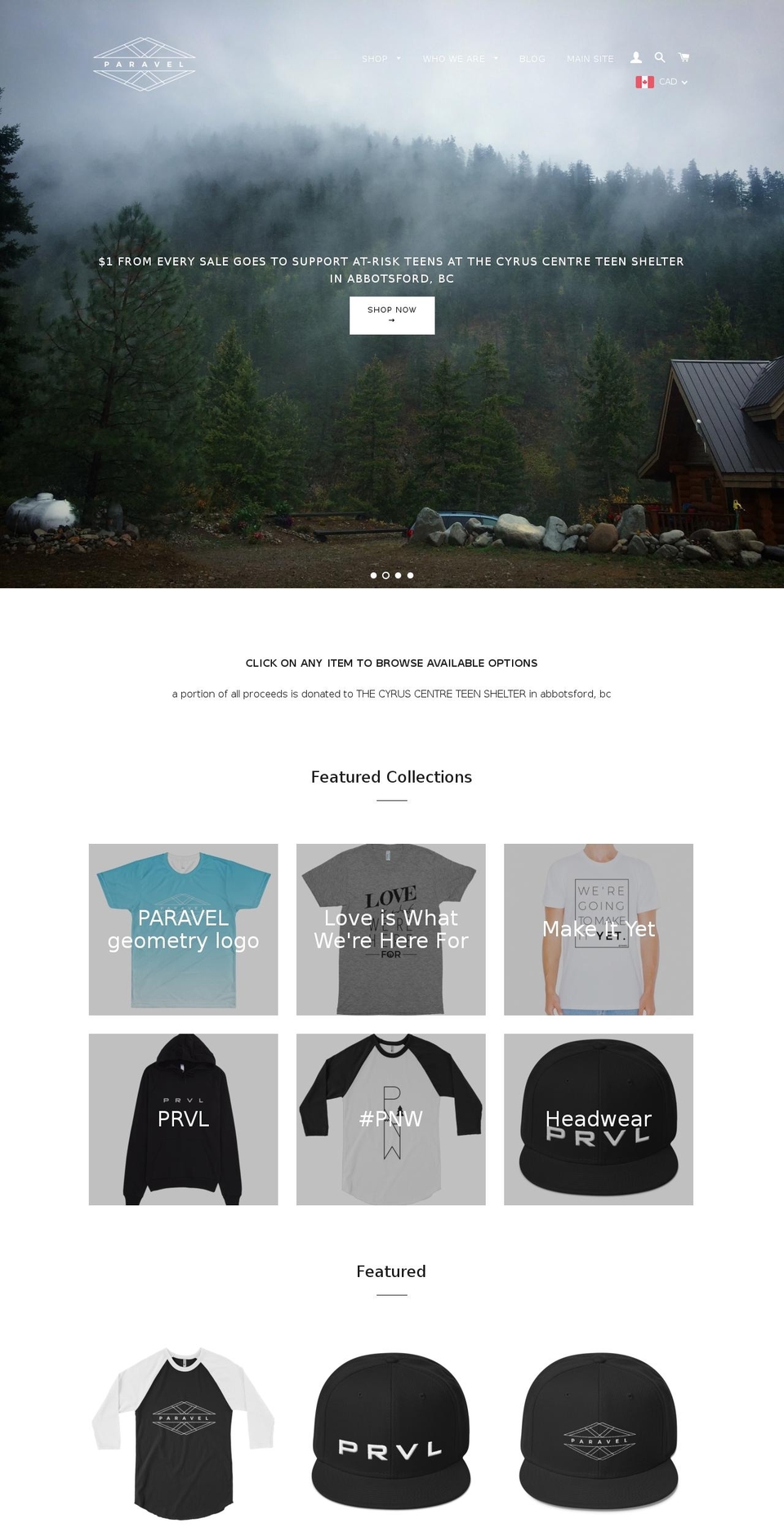 paravelstore.com — Shopify storefront screenshot