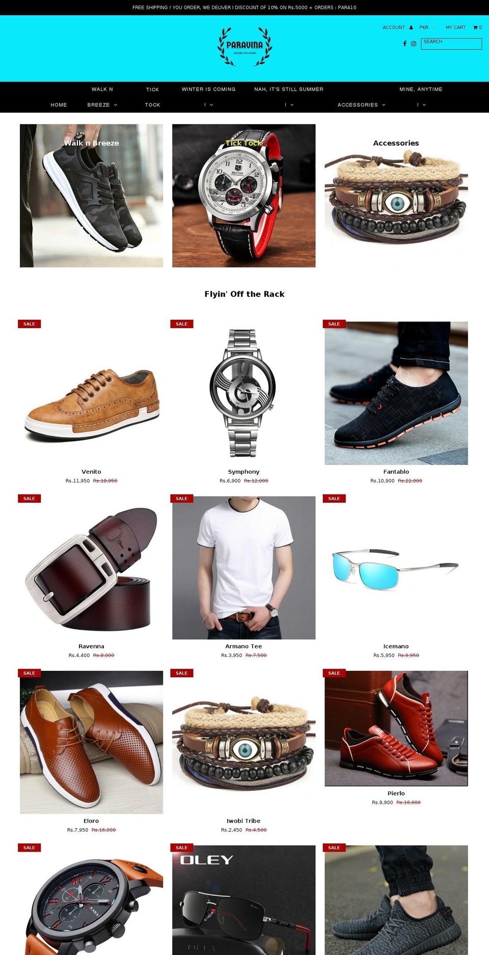 paravina.com — Shopify storefront screenshot