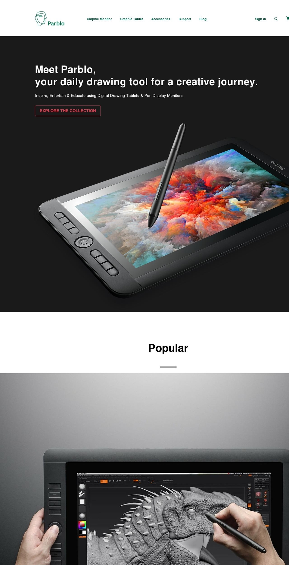 parblo.com shopify website screenshot