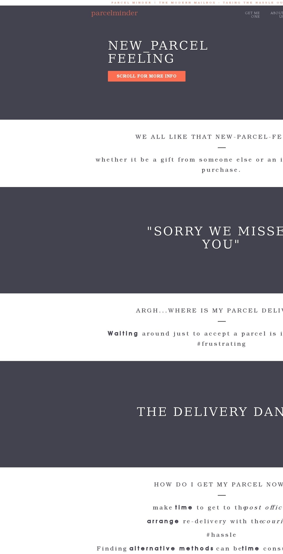 parcelminder.com.au shopify website screenshot