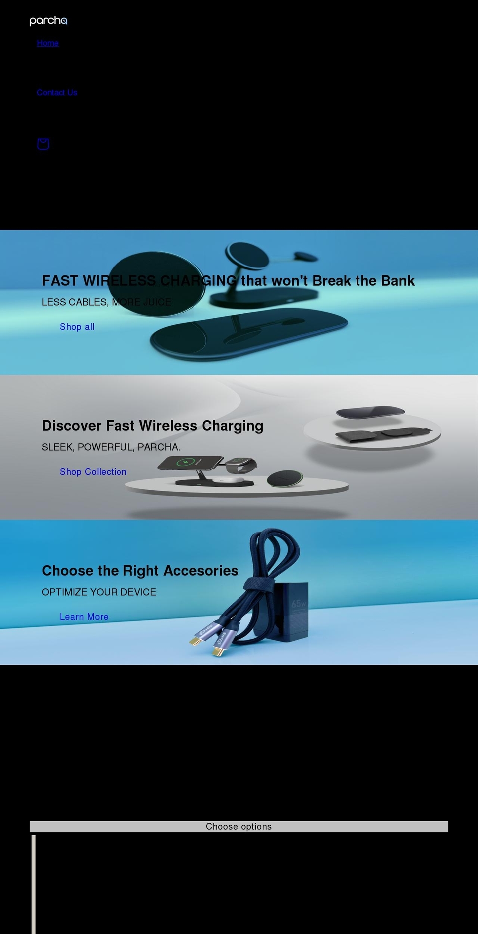 parcharge.com shopify website screenshot