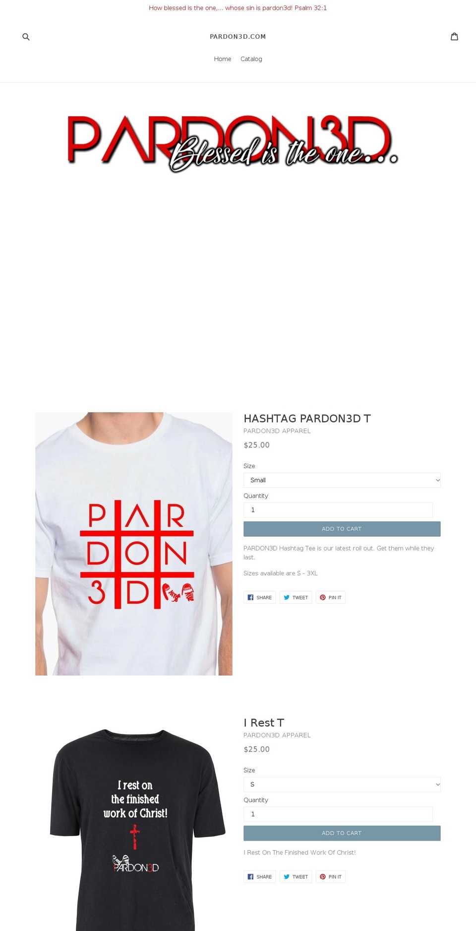 pardon3d.com — Shopify storefront screenshot