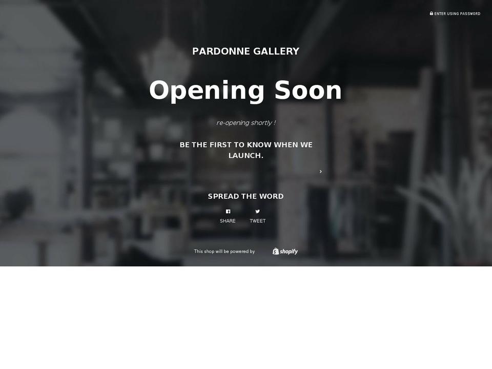 pardonne-gallery.com shopify website screenshot