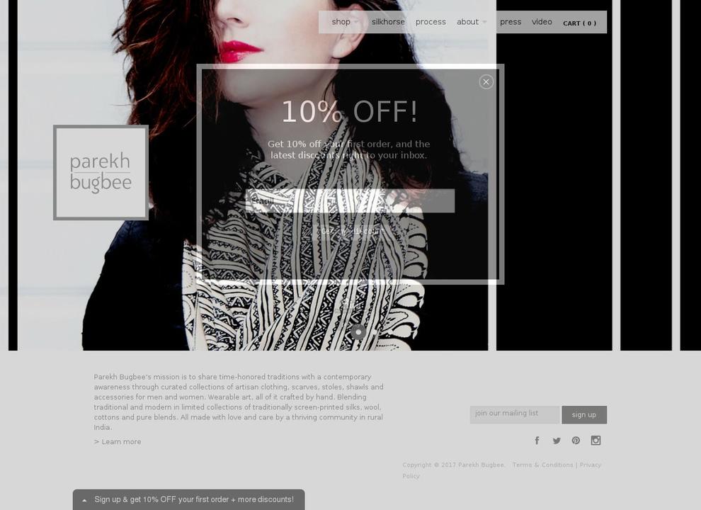 parekhbugbee.com shopify website screenshot