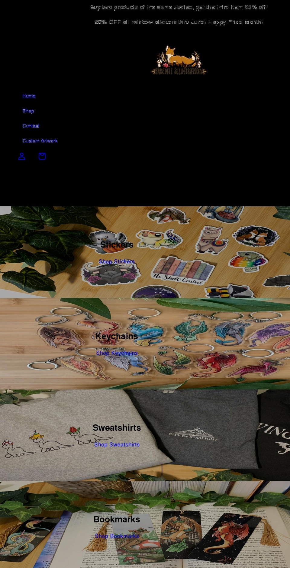 parenteillustration.com shopify website screenshot