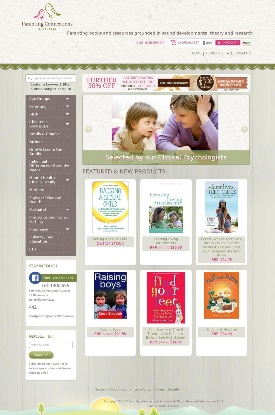 parentingconnections.com.au shopify website screenshot