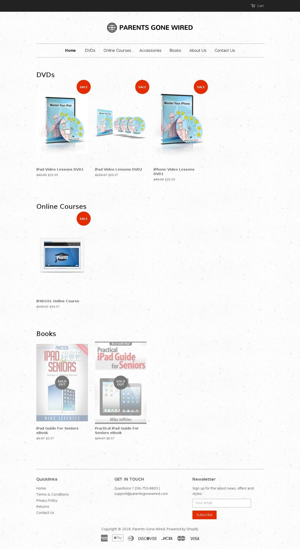 parentsgonewired.com — Shopify storefront screenshot