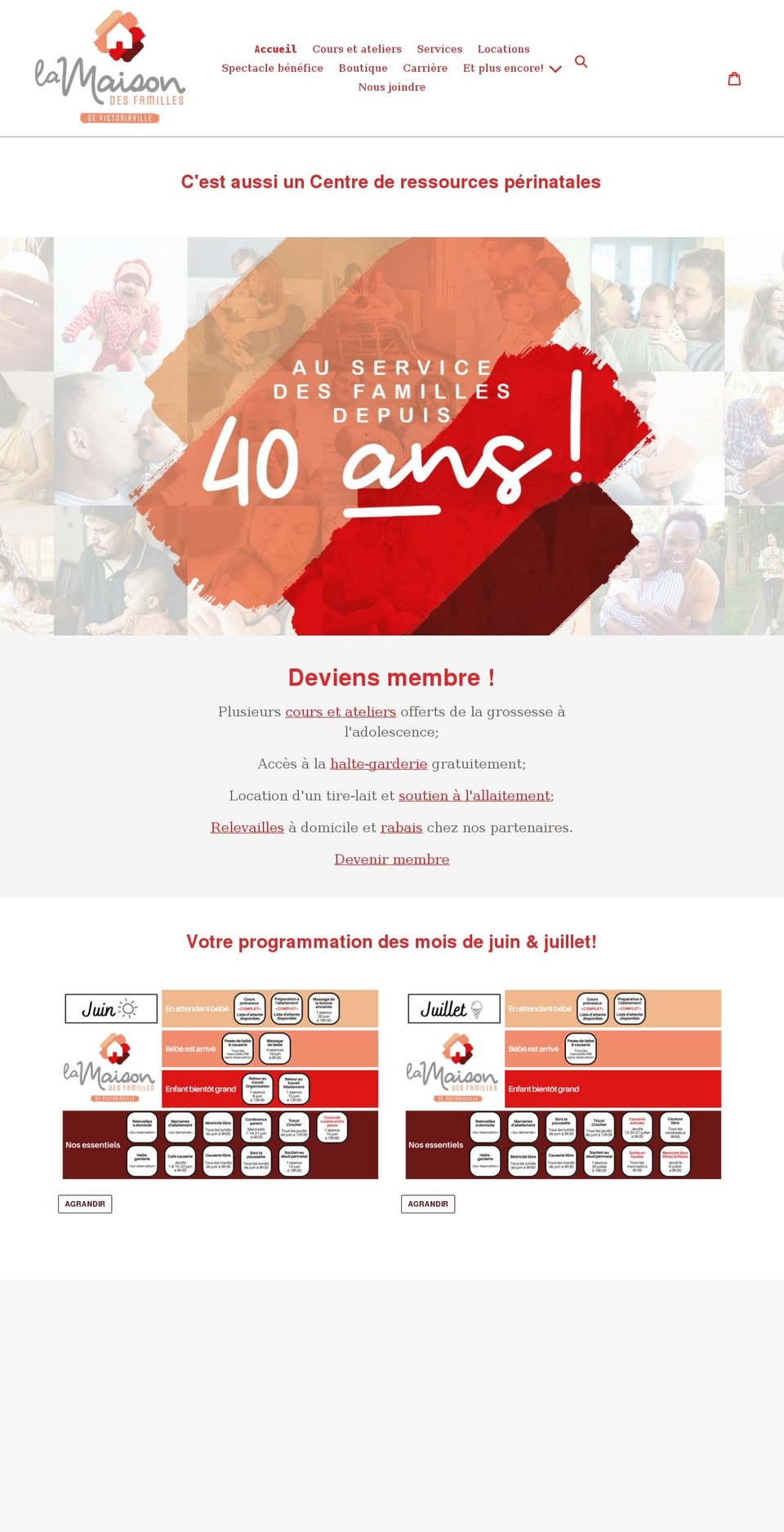 parentsressources.org shopify website screenshot