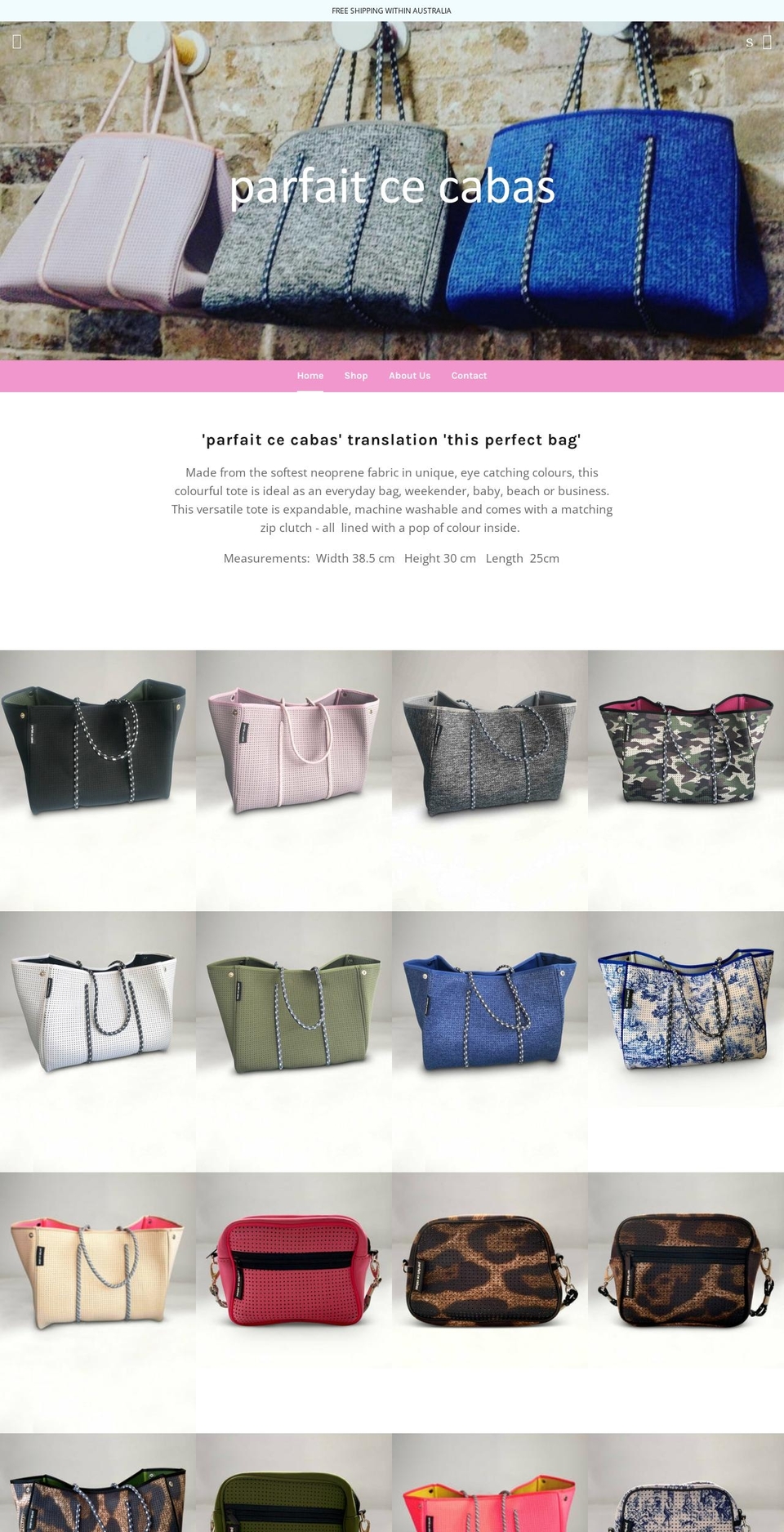 parfaitcecabas.com.au shopify website screenshot