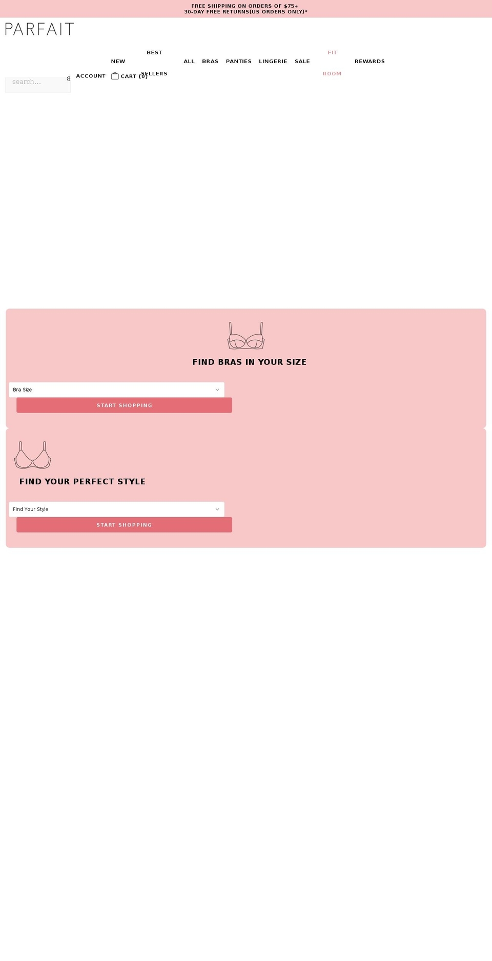 parfaitlingerie.com shopify website screenshot