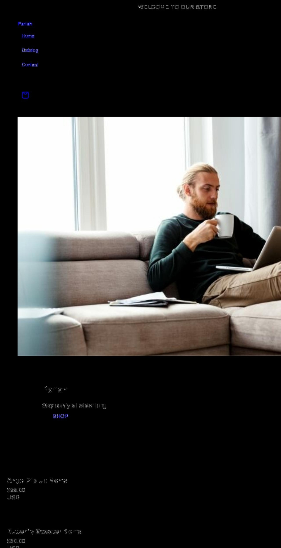 pariahfashion.com shopify website screenshot