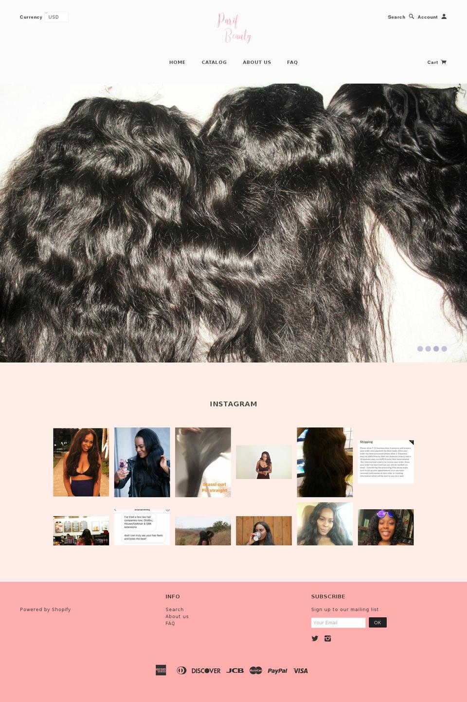 parifbeauty.com shopify website screenshot