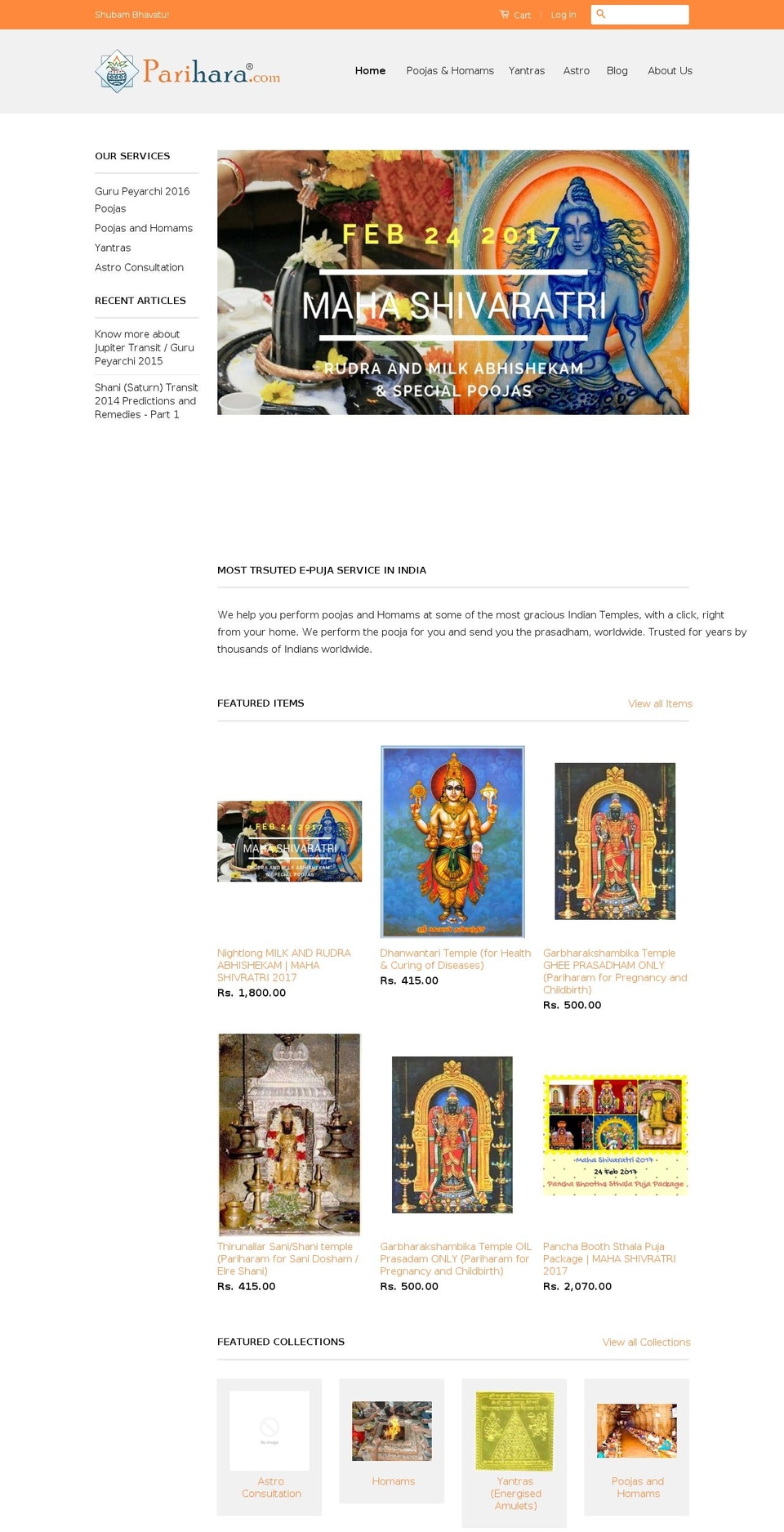 parihara.com shopify website screenshot