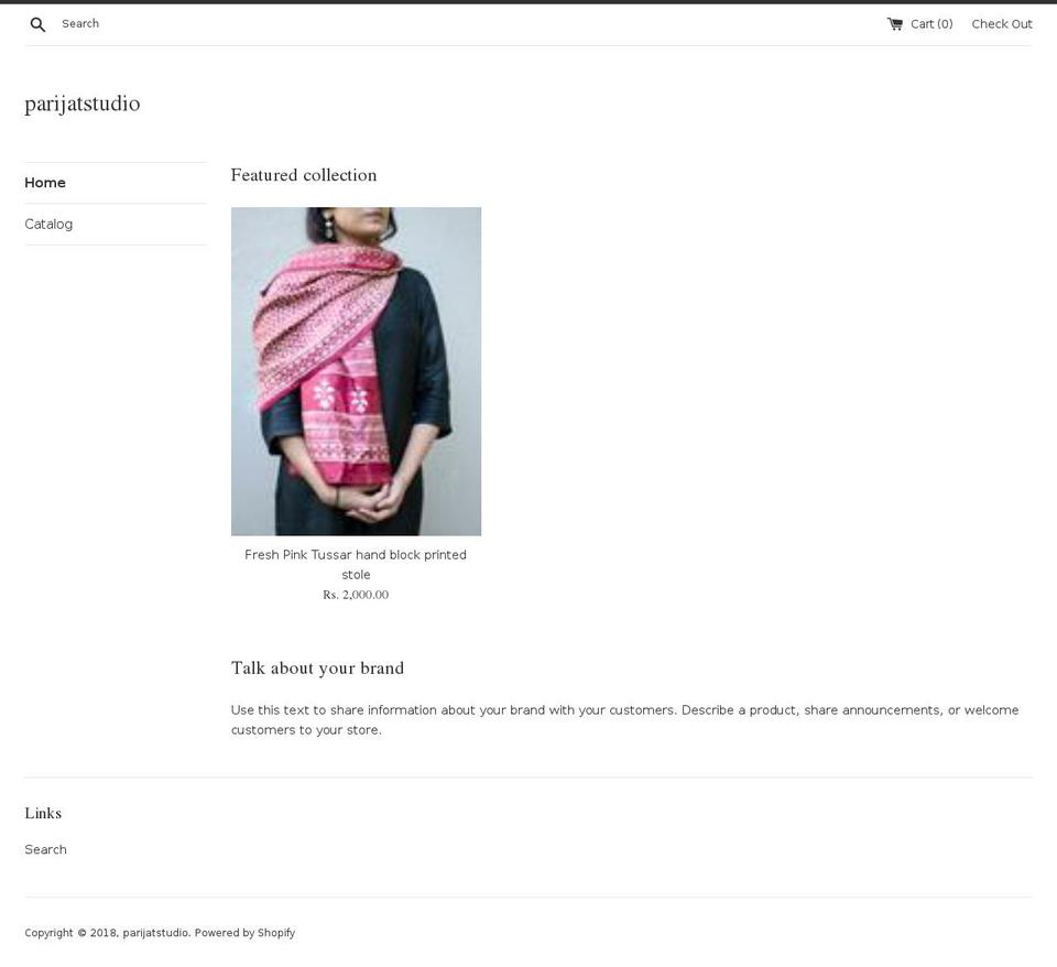 parijatstudioshop.com — Shopify storefront screenshot
