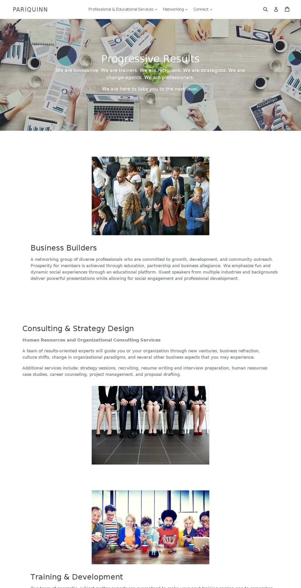 pariquinn.com — Shopify storefront screenshot