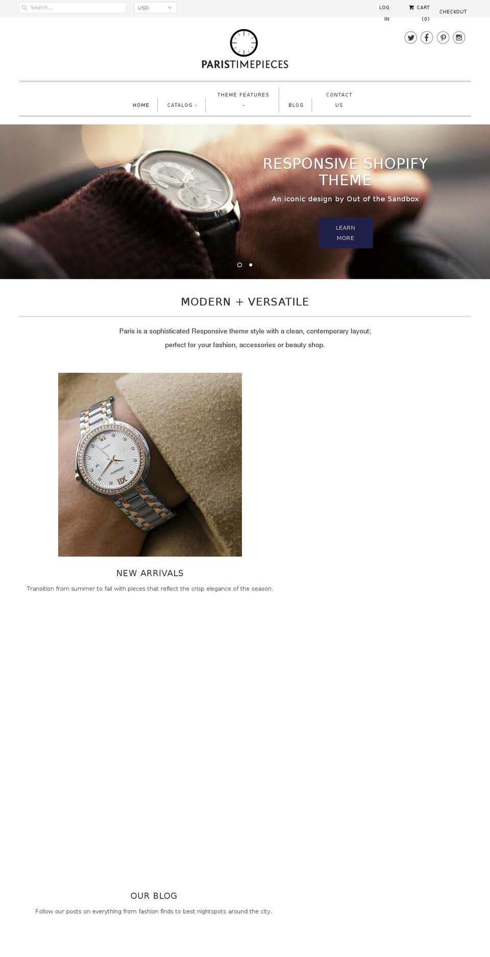 paris-timepieces.myshopify.com shopify website screenshot