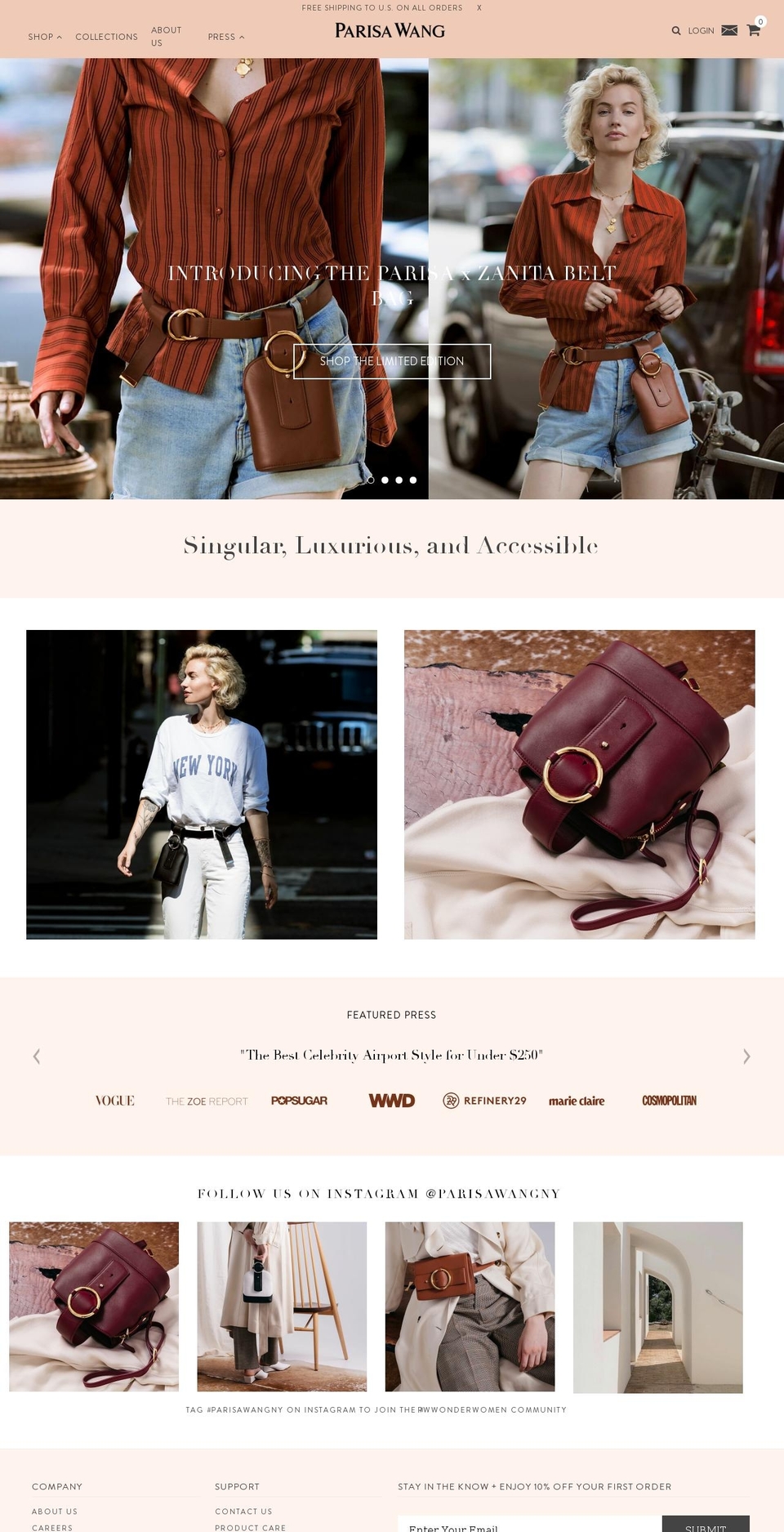 parisawang.com — Shopify storefront screenshot
