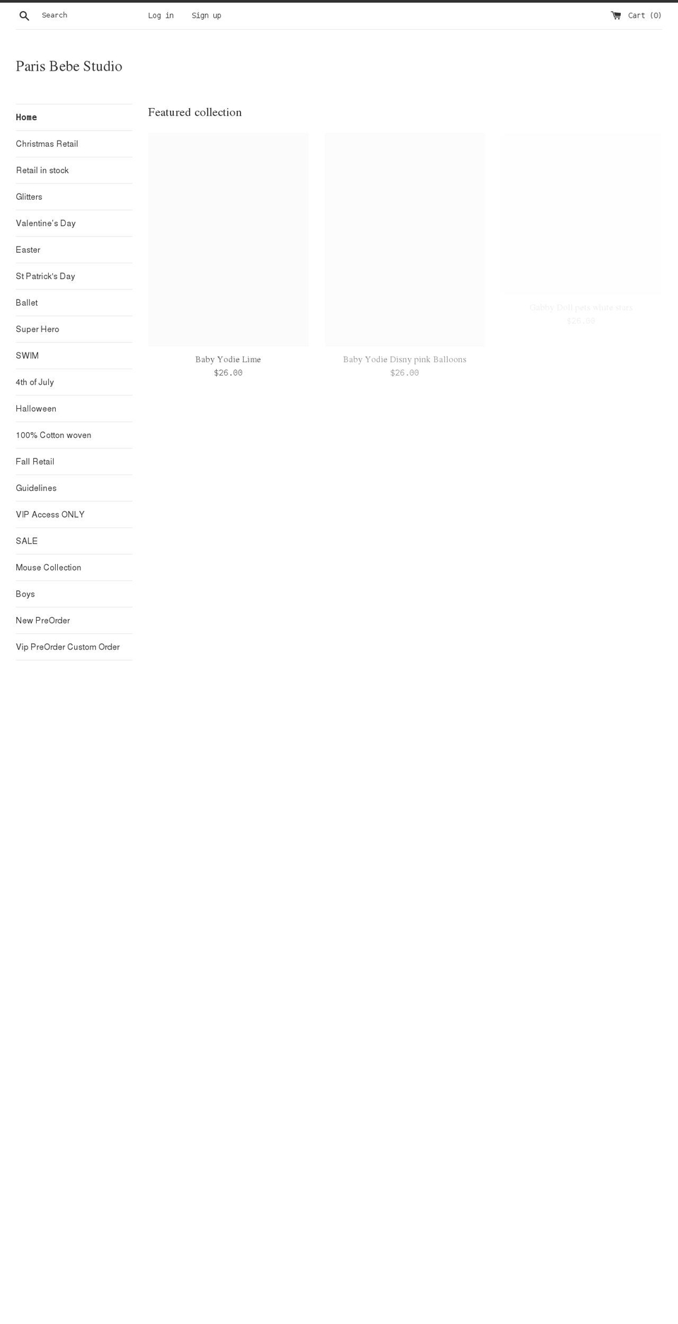 parisbebestudio.com shopify website screenshot
