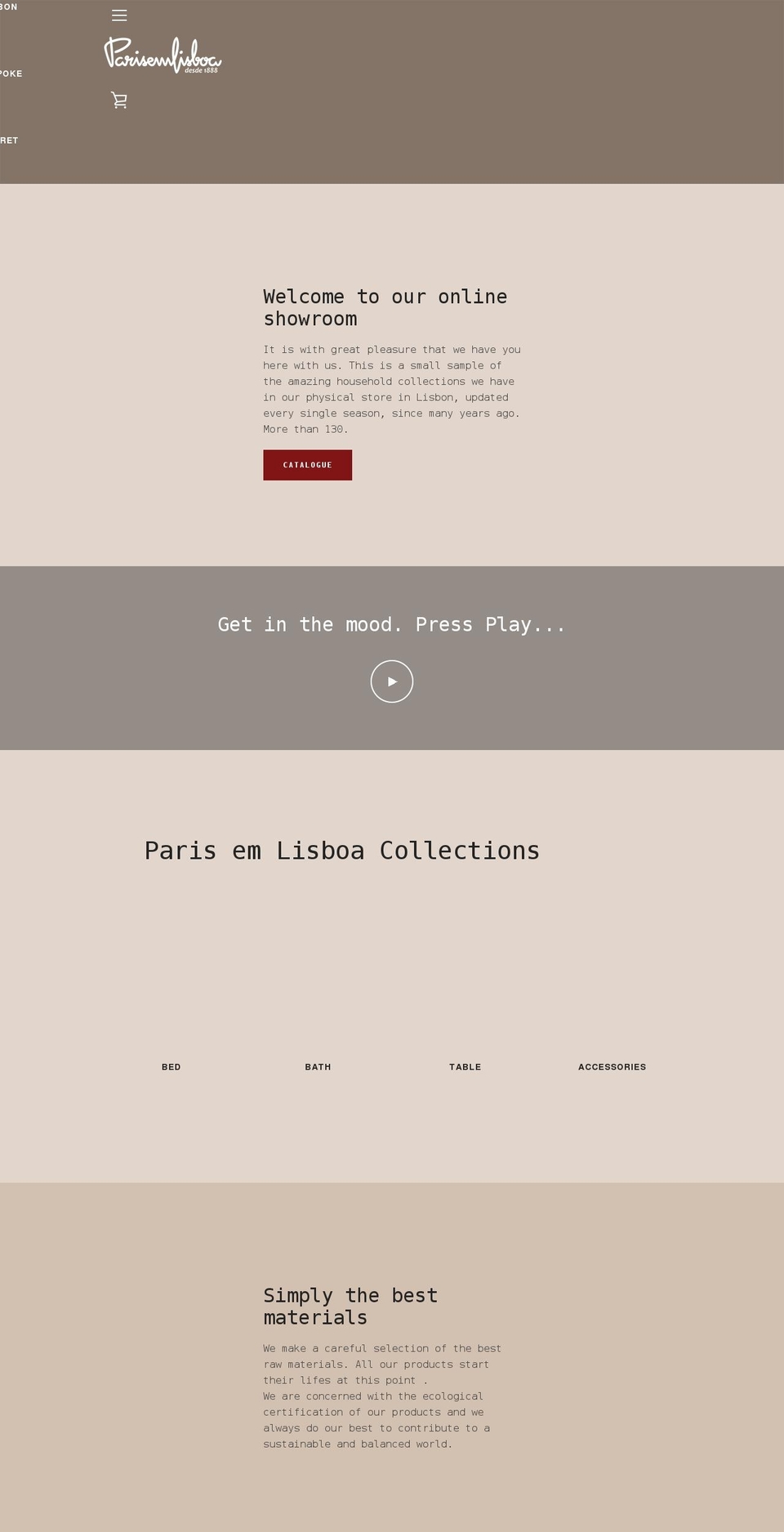 parisemlisboa.pt shopify website screenshot