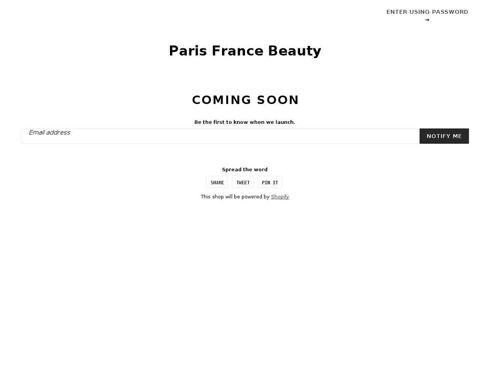 parisfrancebeauty.com — Shopify storefront screenshot