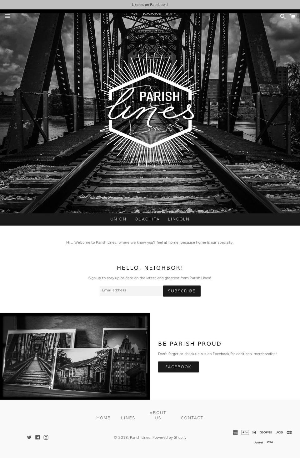 parish-lines.com — Shopify storefront screenshot