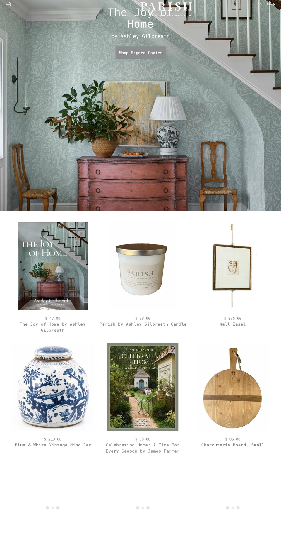 parishbyashleygilbreath.com shopify website screenshot