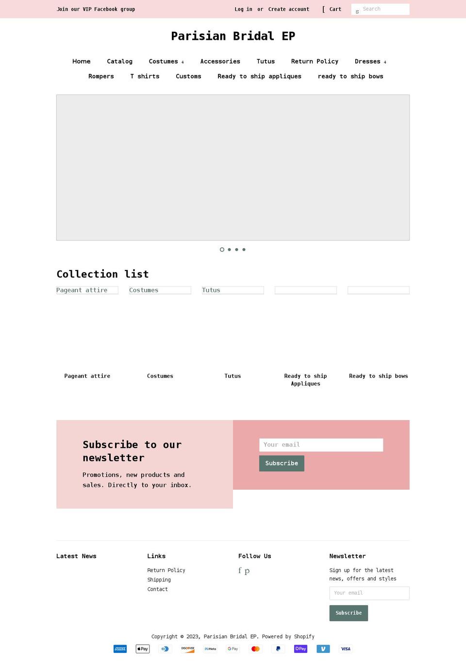 parisian-bridal.com shopify website screenshot
