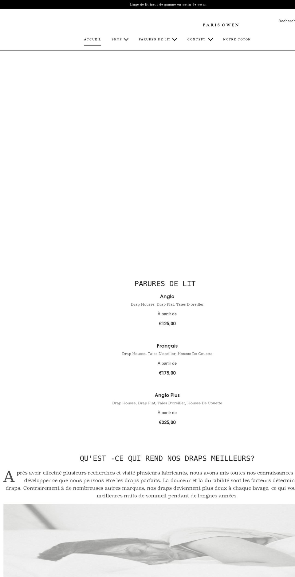 parisowen.com shopify website screenshot