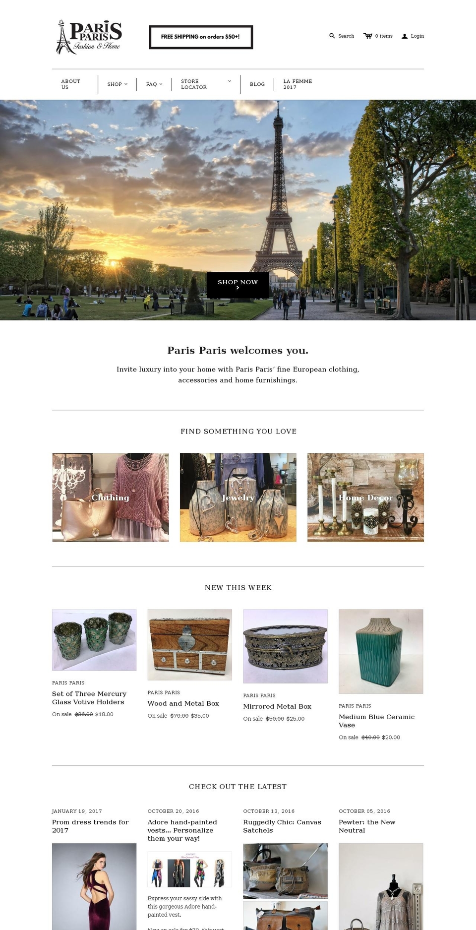 parisparisaz.com shopify website screenshot