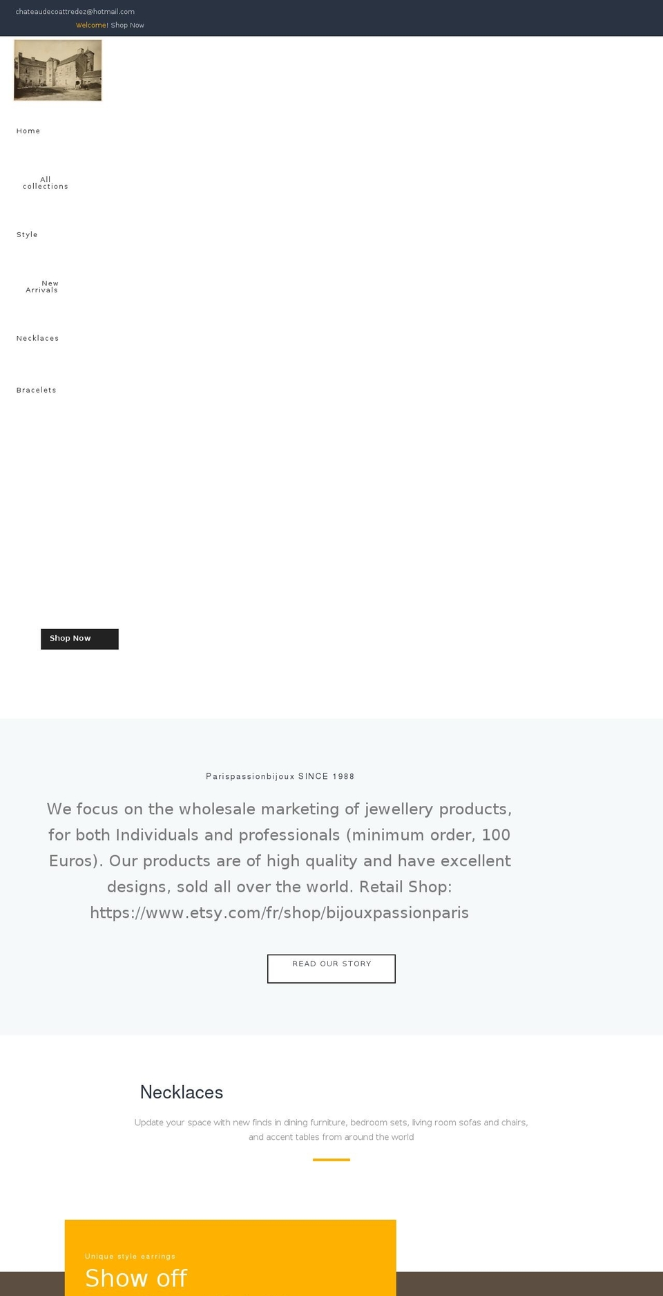 parispassionbijoux.com shopify website screenshot