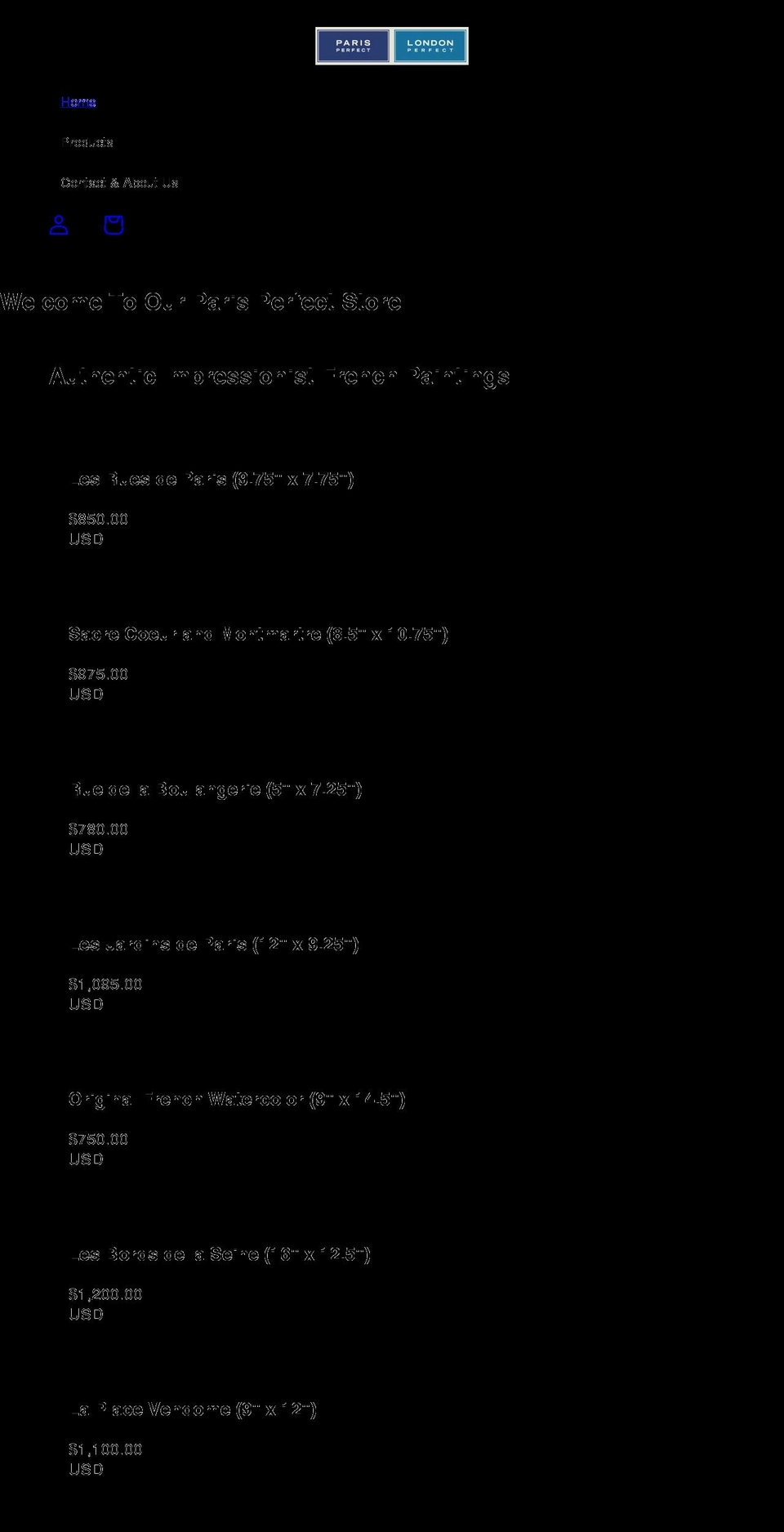 parisperfectstore.com — Shopify storefront screenshot