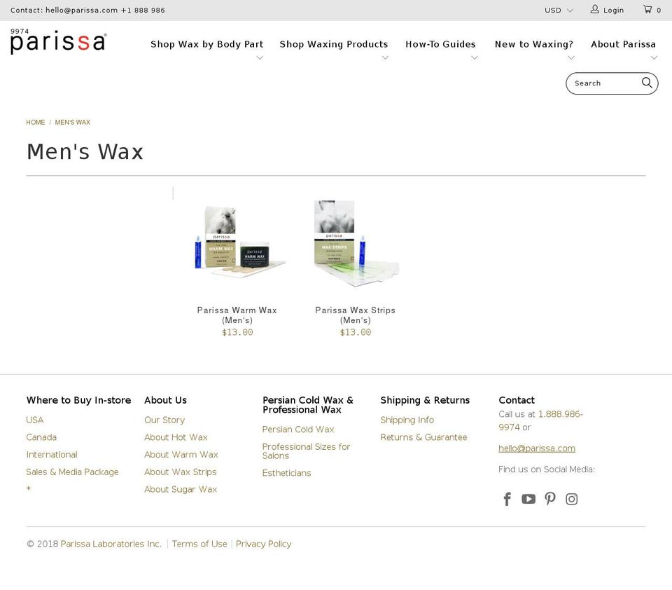 parissaformen.com — Shopify storefront screenshot