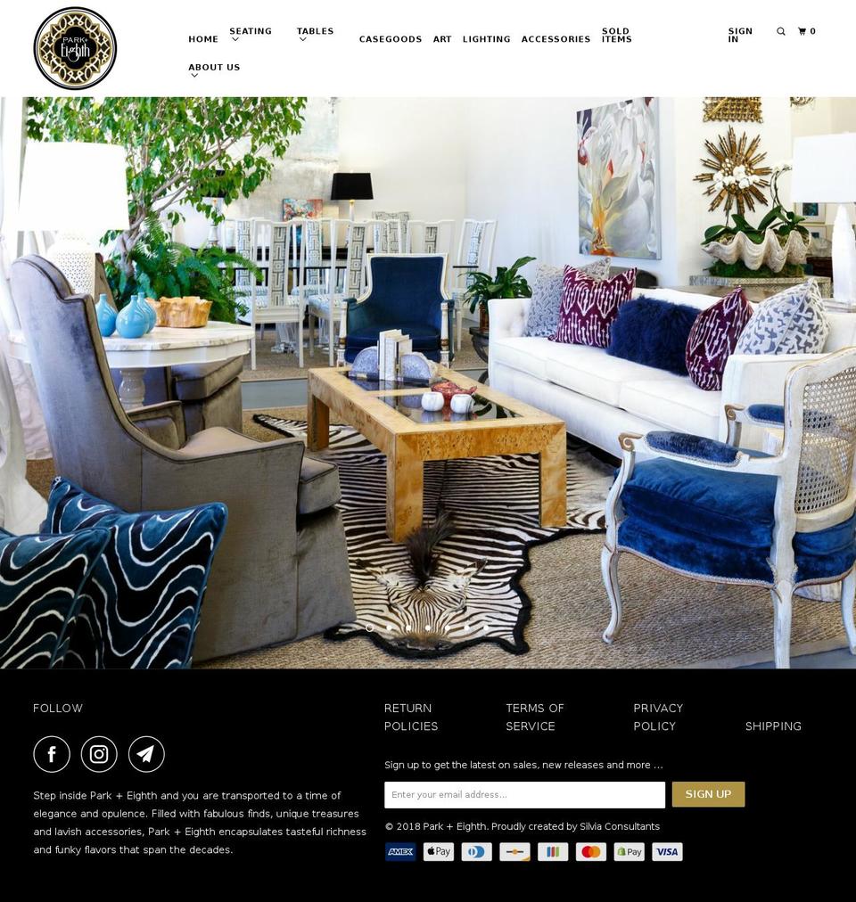 parkandeighth.com shopify website screenshot