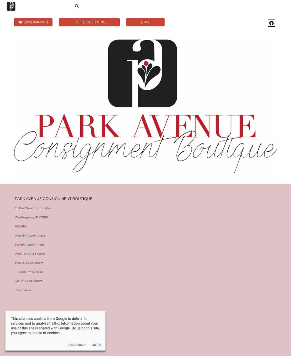 parkavecb.com — Shopify storefront screenshot