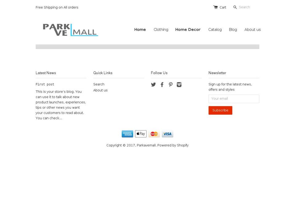 parkavemall.com shopify website screenshot