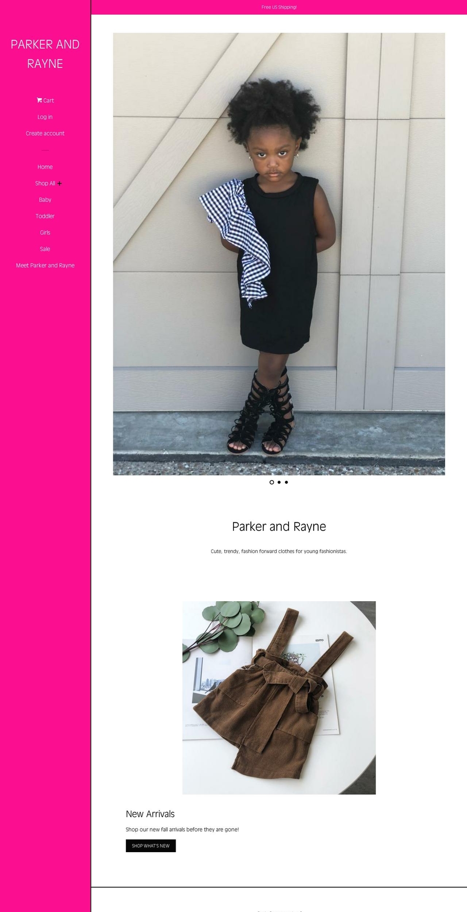 parker-rayne.com shopify website screenshot