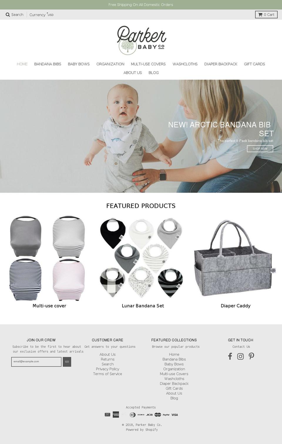 parkerbaby.com shopify website screenshot